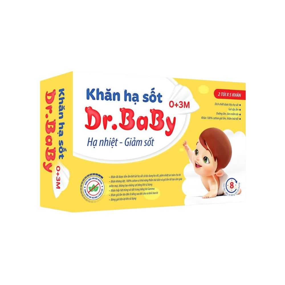 Khăn lau hạ sốt Dr. Baby (vàng)