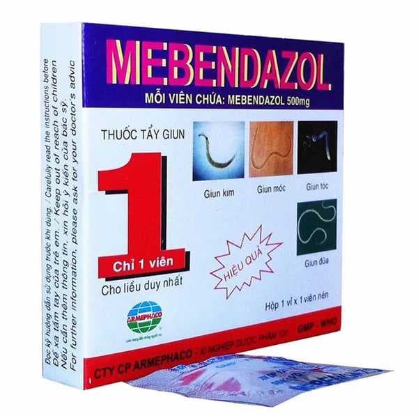 Thuốc giun Mebendazol 500mg