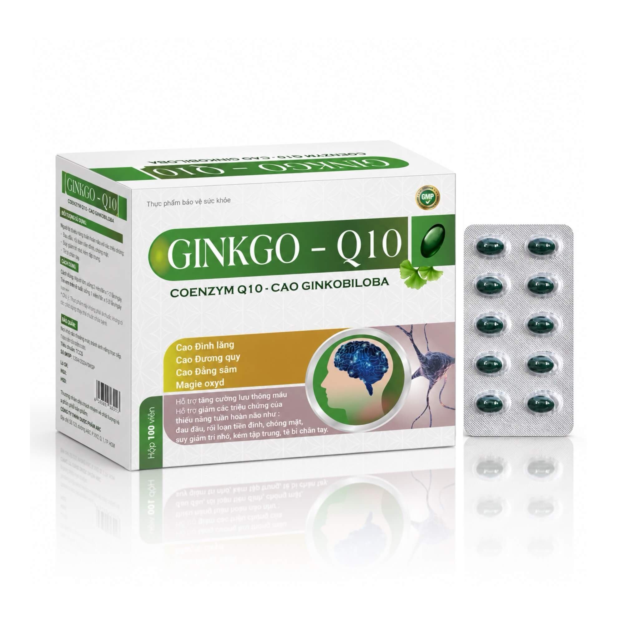 Bổ não Ginkgo Q10 Vinaphar (Trắng Vàng) Bổ não Ginkgo Q10 Vinaphar (Trắng Vàng)