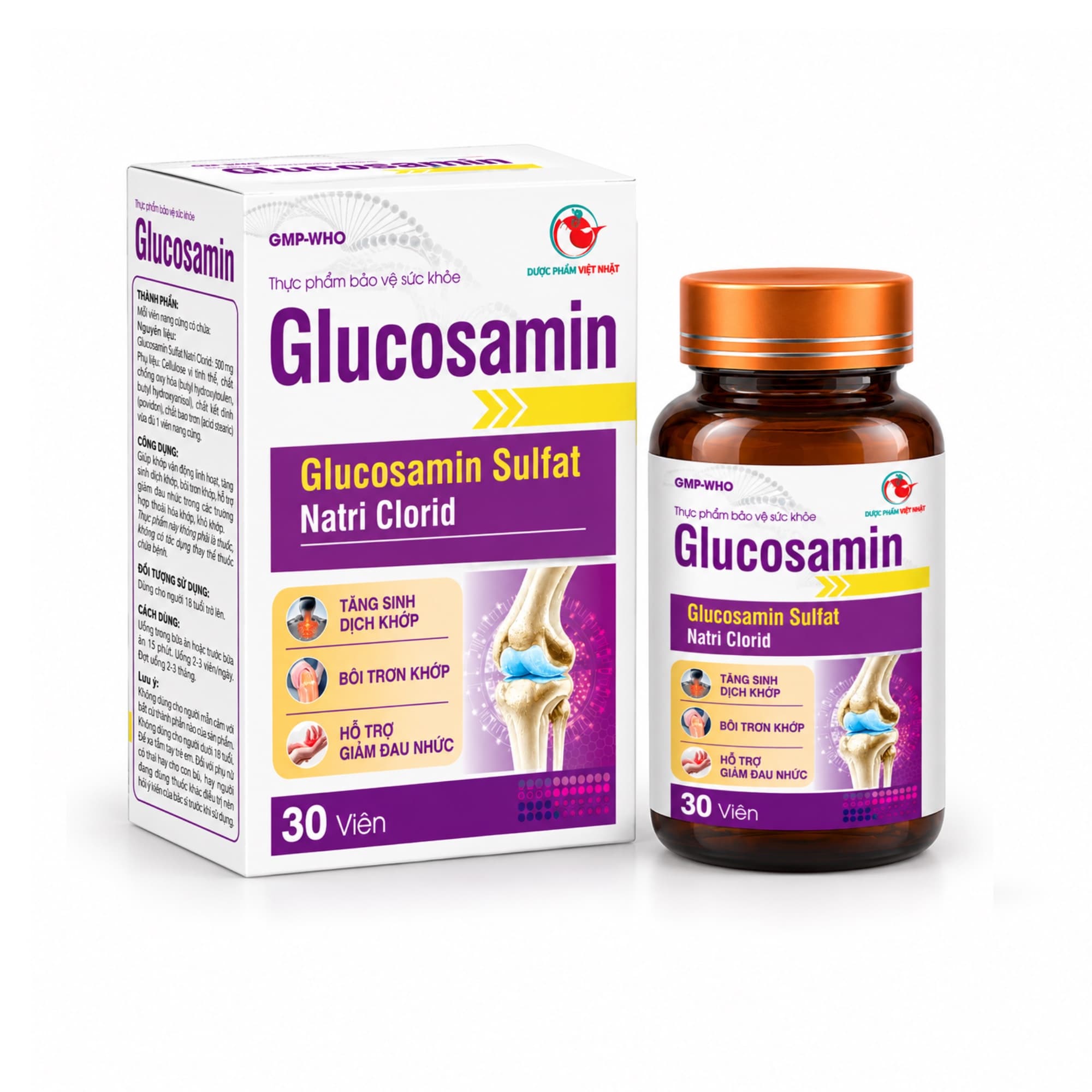 Glucosamin Việt Nhật hỗ trợ giảm đau nhức xương khớp (Hộp Tím) Glucosamin Việt Nhật hỗ trợ giảm đau nhức xương khớp (Hộp Tím)