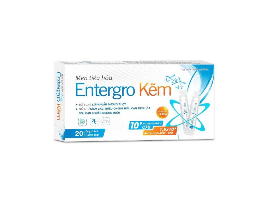 Men tiêu hoá Entergro Kẽm 20 ống x 10ml - Nhóm 2 Men tiêu hoá Entergro Kẽm 20 ống x 10ml - Nhóm 2
