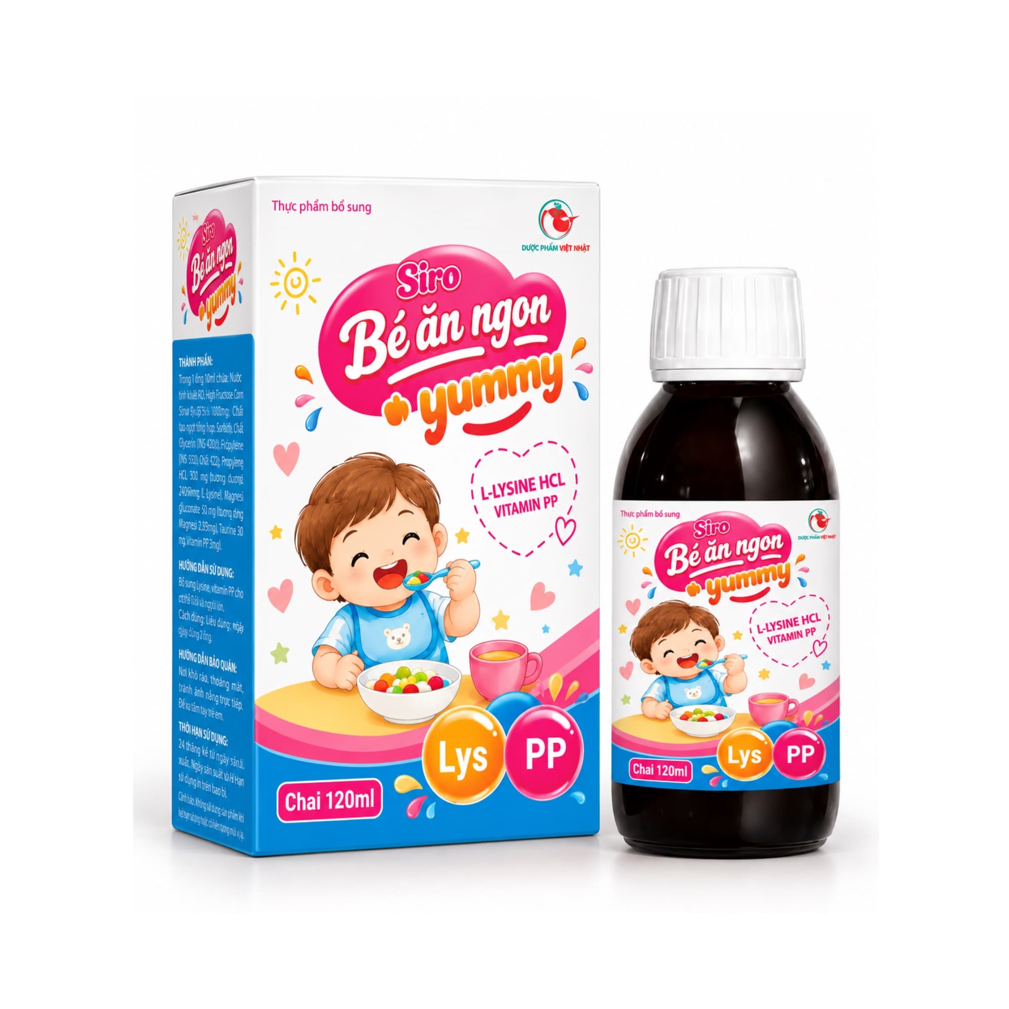 Siro Bé ăn ngon yummy, bổ sung lysine, vitamin PP cho cơ thể (Chai 120ml) Siro Bé ăn ngon yummy, bổ sung lysine, vitamin PP cho cơ thể (Chai 120ml)