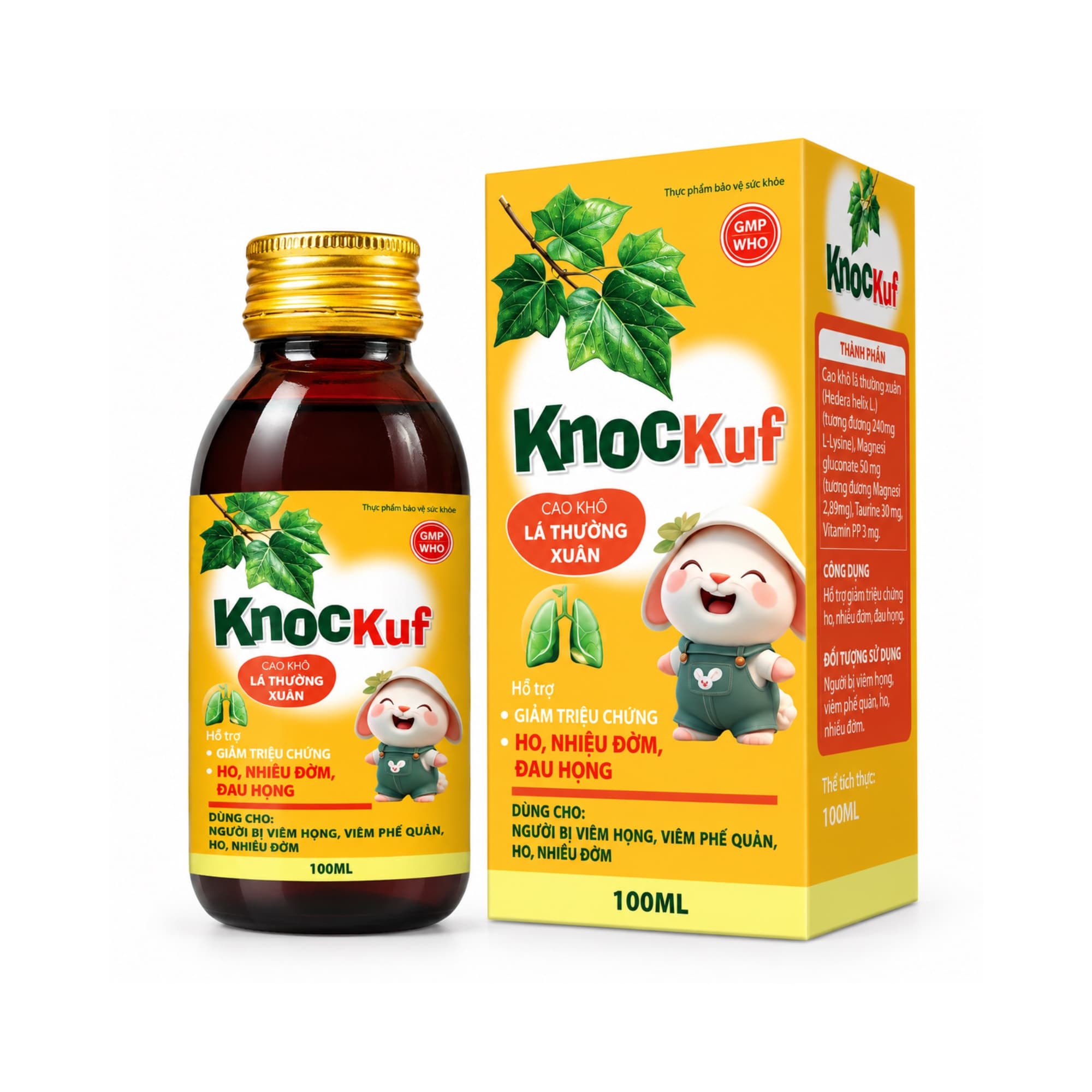 Siro ho KnocKuf giảm triệu chứng viêm đường hô hấp Siro ho KnocKuf giảm triệu chứng viêm đường hô hấp