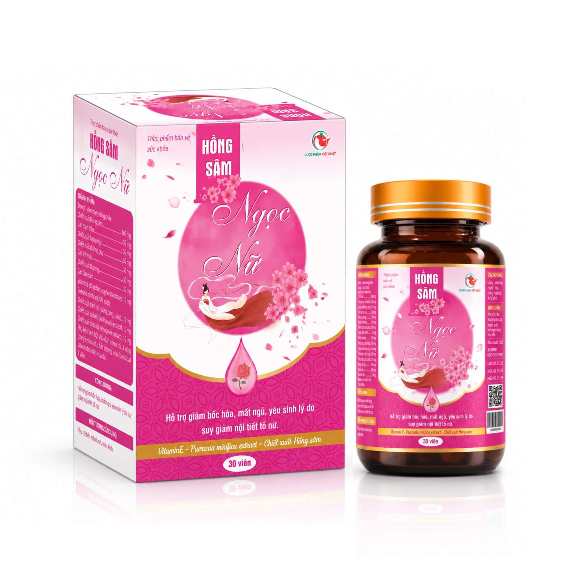 Viên uống cân bằng nội tiết tố Hồng Sâm Ngọc Nữ Viên uống cân bằng nội tiết tố Hồng Sâm Ngọc Nữ